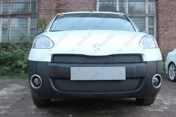 Зимняя заглушка решетки радиатора (низ) Стрелка11 Peugeot Partner  B9 (2012-2015) 1-ый рестайлинг (черная)