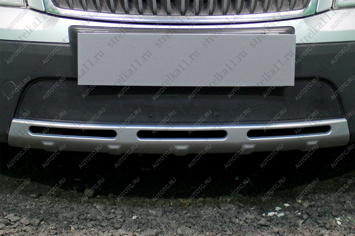 759 р. Зимняя заглушка решетки радиатора Стрелка11  Skoda Octavia  A5 (2004-2008) дорестайлинг лифтбэк, дорестайлинг универсал (черная)  с доставкой в г. Пермь