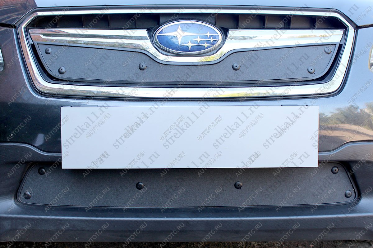 759 р. Зимняя заглушка решетки радиатора (низ) Стрелка11  Subaru XV  GP/G33 (2016-2017) рестайлинг (черная)  с доставкой в г. Пермь