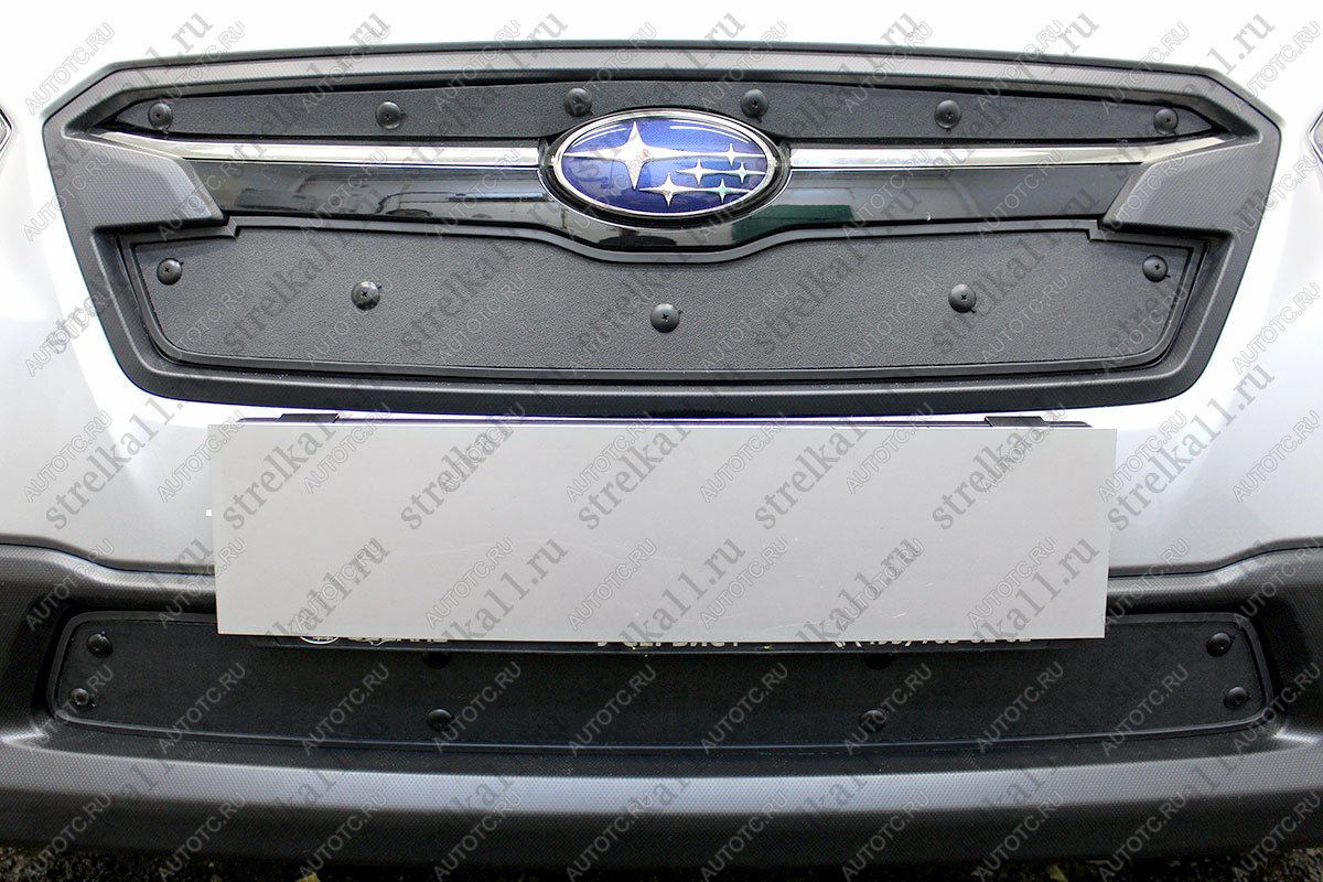 759 р. Зимняя заглушка решетки радиатора (низ) Стрелка11 Subaru XV GT/G24 дорестайлинг (2017-2021) (черная)  с доставкой в г. Пермь
