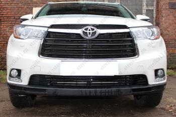 759 р. Зимняя заглушка решетки радиатора (низ) Стрелка11 Toyota Highlander XU50 дорестайлинг (2013-2017) (черная)  с доставкой в г. Пермь. Увеличить фотографию 2