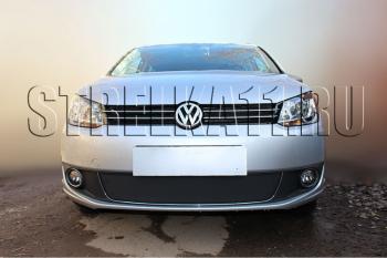 Зимняя заглушка решетки радиатора Стрелка11 Volkswagen Caddy 2K рестайлинг (2010-2015) (черная)