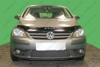 Зимняя заглушка решетки радиатора Стрелка11 Volkswagen Golf Plus  5 (2004-2009) (черная)