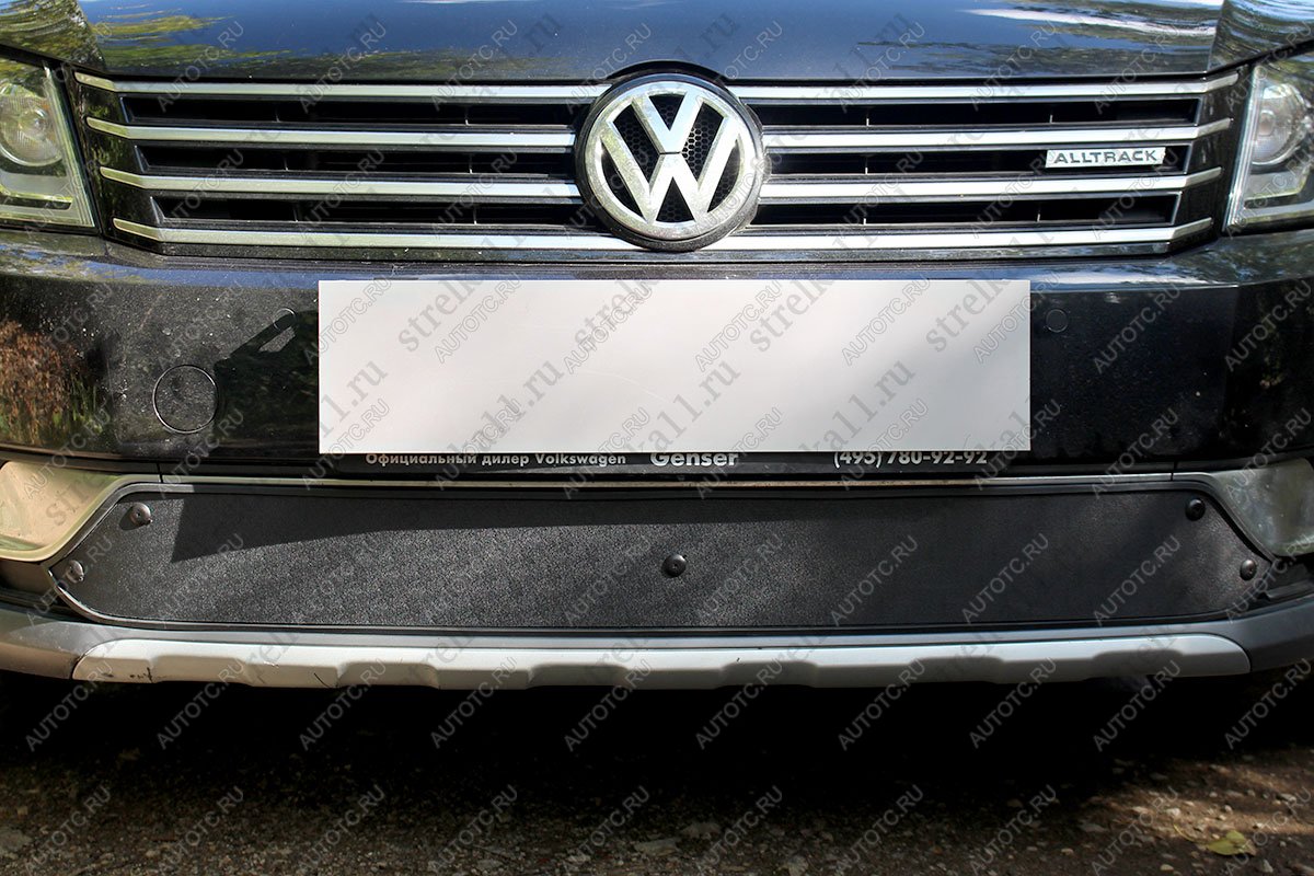 759 р. Зимняя заглушка решетки радиатора Стрелка11 Volkswagen Passat B7 универсал (2010-2015) (черная)  с доставкой в г. Пермь