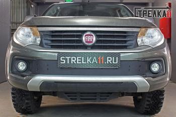 Зимняя защита на стяжке (низ) Стрелка11 Fiat Fullback (2016-2018) (черная)