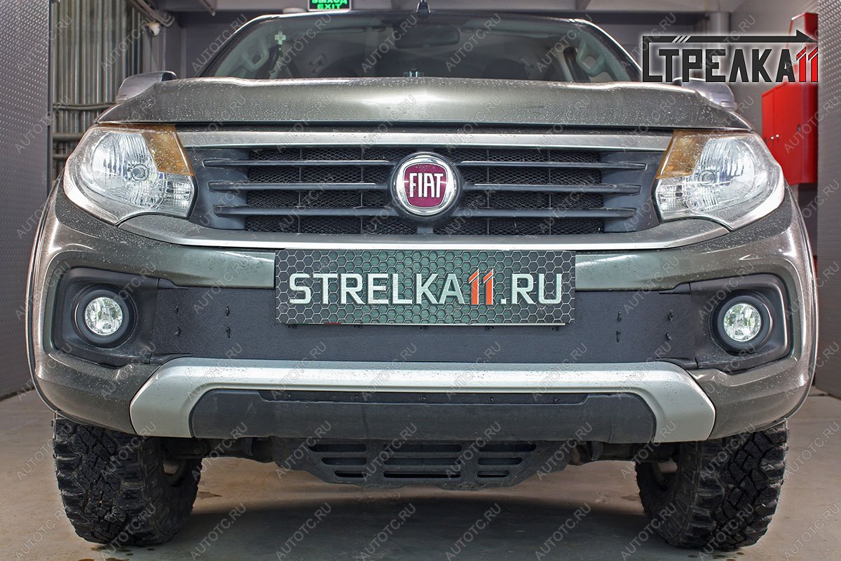 1 879 р. Зимняя защита на стяжке (середина) Стрелка11  Fiat Fullback (2016-2018) (черная)  с доставкой в г. Пермь