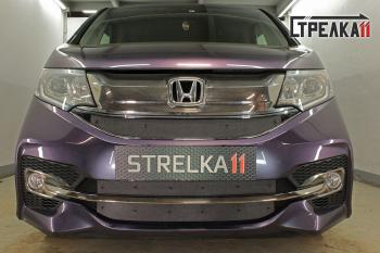 Зимняя защита на стяжке (низ) Стрелка11 Honda StepWagon  5 RP1,RP2, RP3, RP4 (2015-2017) минивэн дорестайлинг (черная)