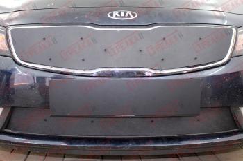 Зимняя защита на стяжке (верх) Стрелка11 KIA Cerato  3 YD (2016-2019) рестайлинг седан (черная)