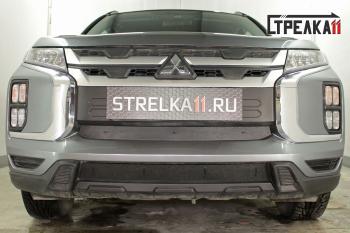 Зимняя защита на стяжке (низ) Стрелка11 Mitsubishi ASX 3-ий рестайлинг (2019-2025) (черная)