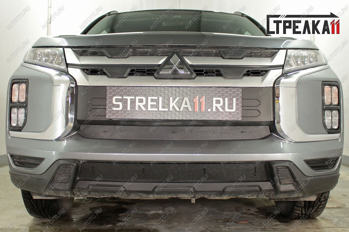 1 179 р. Зимняя защита на стяжке (низ) Стрелка11 Mitsubishi ASX 3-ий рестайлинг (2019-2025) (черная)  с доставкой в г. Пермь