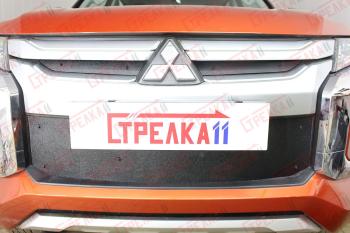1 489 р. Зимняя защита на стяжке (верх 2 части) Стрелка11 Mitsubishi Outlander GF дорестайлинг (2012-2014) (черная)  с доставкой в г. Пермь. Увеличить фотографию 2
