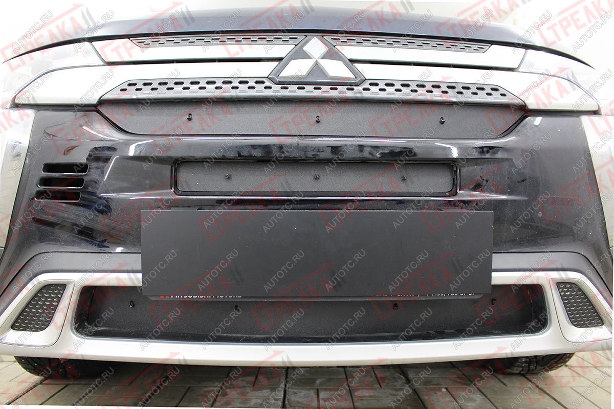 1 489 р. Зимняя защита на стяжке (низ) Стрелка11 Mitsubishi Outlander GF 3-ий рестайлинг (2018-2022) (черная)  с доставкой в г. Пермь