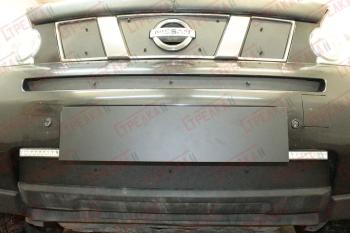 Зимняя защита на стяжке (верх 3 части) Стрелка11 Nissan X-trail 2 T31 дорестайлинг (2007-2011) (черная)
