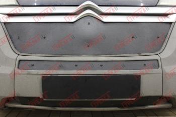 Зимняя защита на стяжке (низ 2 части) Стрелка11 CITROEN Jumper  290 (2014-2022), Fiat Ducato  290 (2014-2025), Peugeot Boxer  290 (2014-2025) (черная)