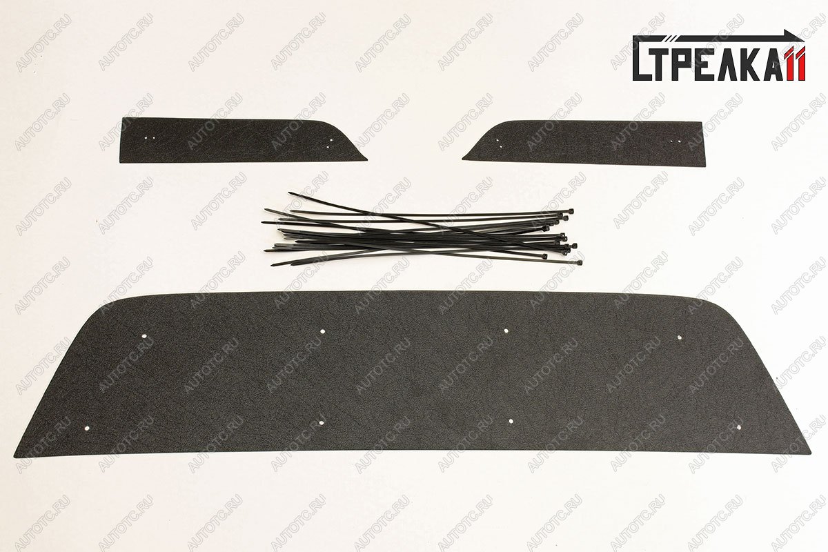 1 239 р. Зимняя защита на стяжке (верх) Стрелка11 Renault Duster HS рестайлинг (2015-2021) (черная)  с доставкой в г. Пермь