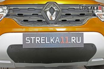 Зимняя защита на стяжке (низ) Стрелка11 Renault Duster  HM (2021-2024) рестайлинг (черная)
