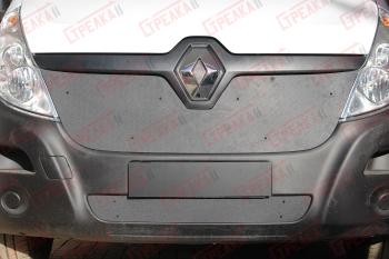 Зимняя защита на стяжке (верх) Стрелка11 Renault Master  FV,JV (2014-2018) фургон 1-ый рестайлинг (черная)