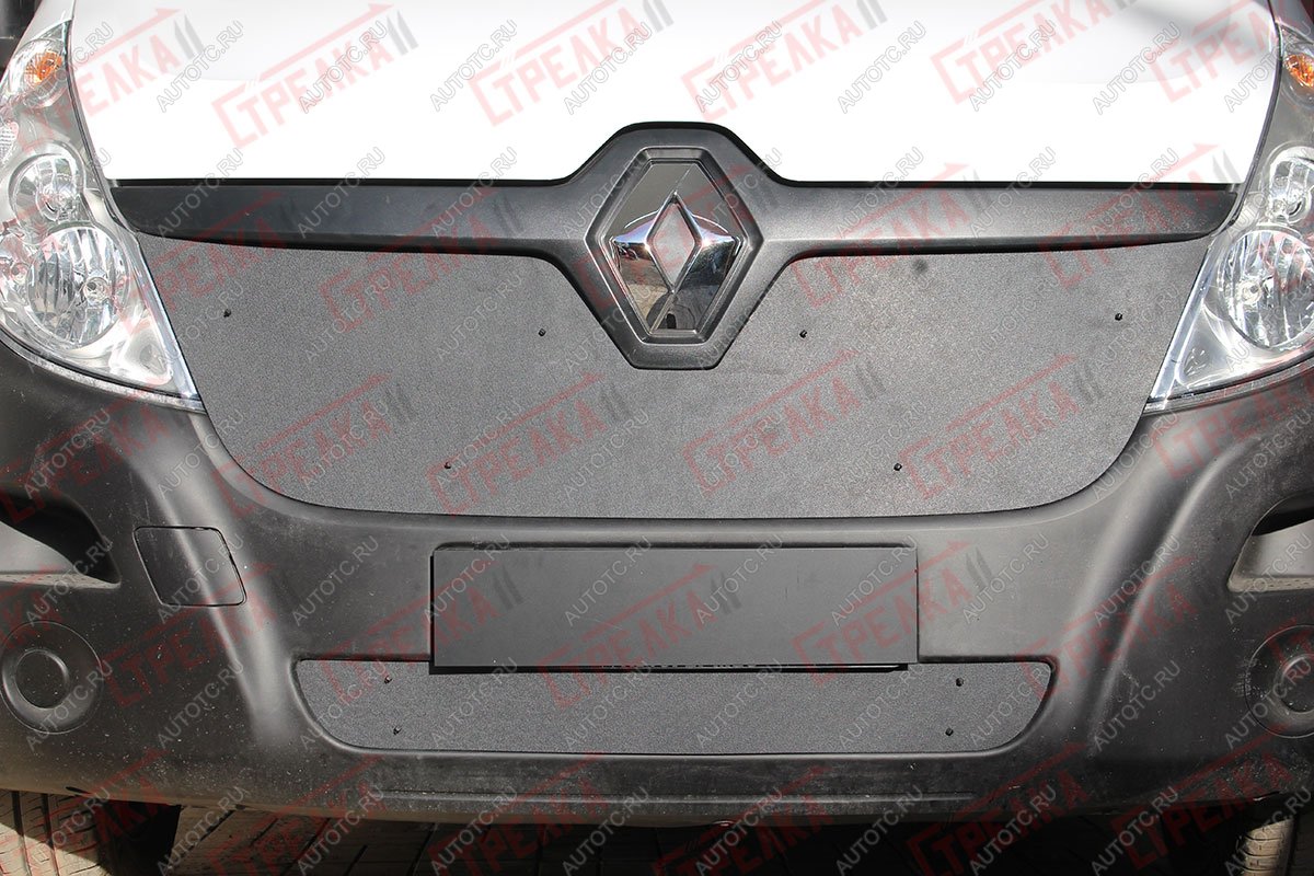 1 349 р. Зимняя защита на стяжке (низ) Стрелка11  Renault Master  FV,JV (2014-2018) фургон 1-ый рестайлинг (черная)  с доставкой в г. Пермь