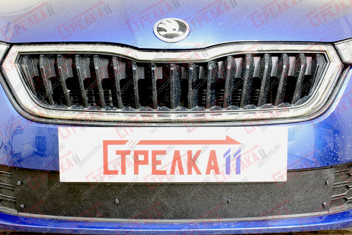 1 489 р. Зимняя защита на стяжке (низ) Стрелка11 Skoda Rapid MK2 (2019-2025) (черная)  с доставкой в г. Пермь