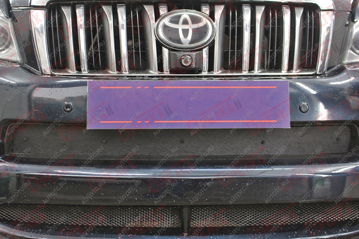 1 489 р. Зимняя защита на стяжке (низ) Стрелка11  Toyota Land Cruiser Prado  J150 (2009-2013) дорестайлинг (черная)  с доставкой в г. Пермь