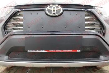 Зимняя защита на стяжке (верх) Стрелка11 Toyota RAV4  XA50 (2018-2025) 5 дв. дорестайлинг (черная)