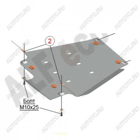 15 399 р. Защита топливного бака (V-5,7) ALFECO  Toyota Tundra  XK50 (2013-2022) 2-ой рестайлинг (алюминий 3 мм)  с доставкой в г. Пермь