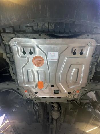 Защита картера и кпп (V-all) ALFECO Nissan X-trail  3 T32 (2013-2022) дорестайлинг, рестайлинг (алюминий 4 мм)