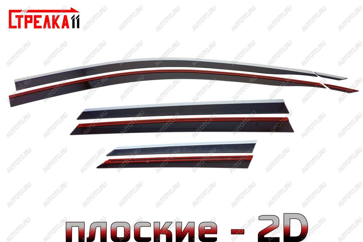 4 849 р. Дефлекторы окон 2D с хром накладками Стрелка11 Geely Coolray SX11 рестайлинг (2023-2025) (черные)  с доставкой в г. Пермь