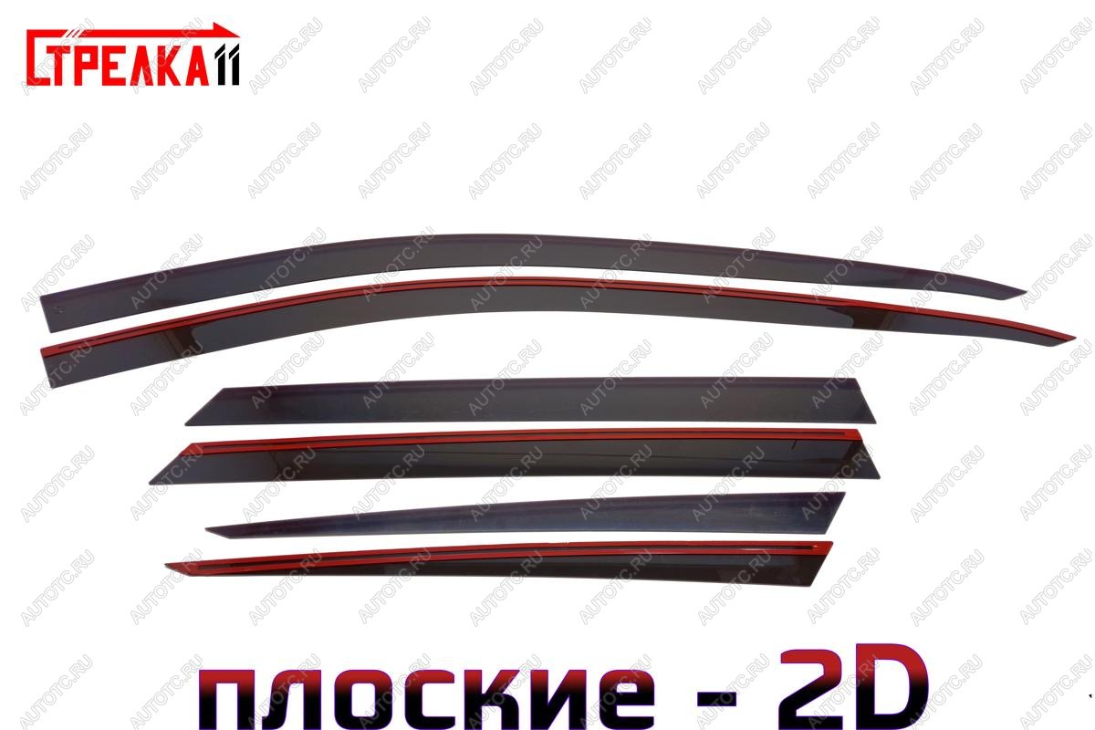 4 699 р. Дефлекторы окон 2D Стрелка11 Hyundai Tucson NX4 (2020-2022) (черные)  с доставкой в г. Пермь