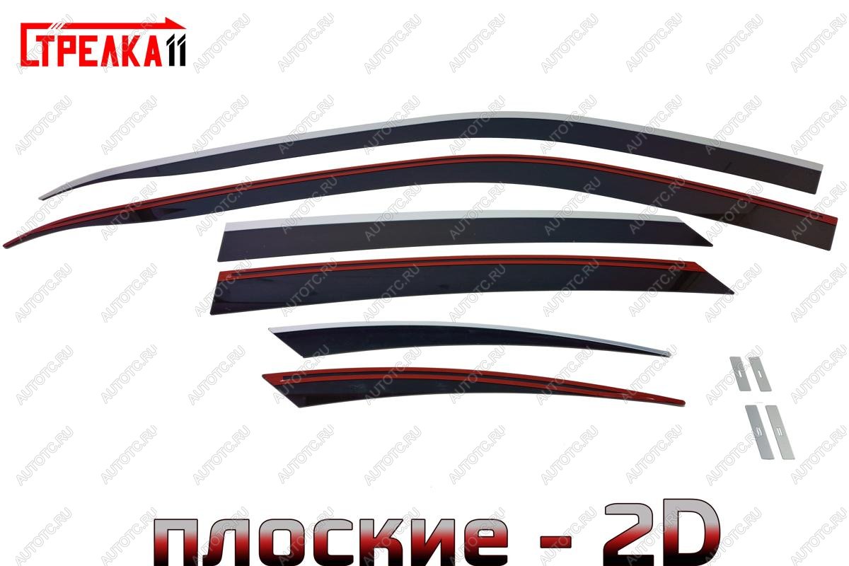 6 999 р. Дефлекторы окон 2D с хром накладками Стрелка11  Лада Гранта  2191 (2013-2017) седан дорестайлинг  (черные)  с доставкой в г. Пермь