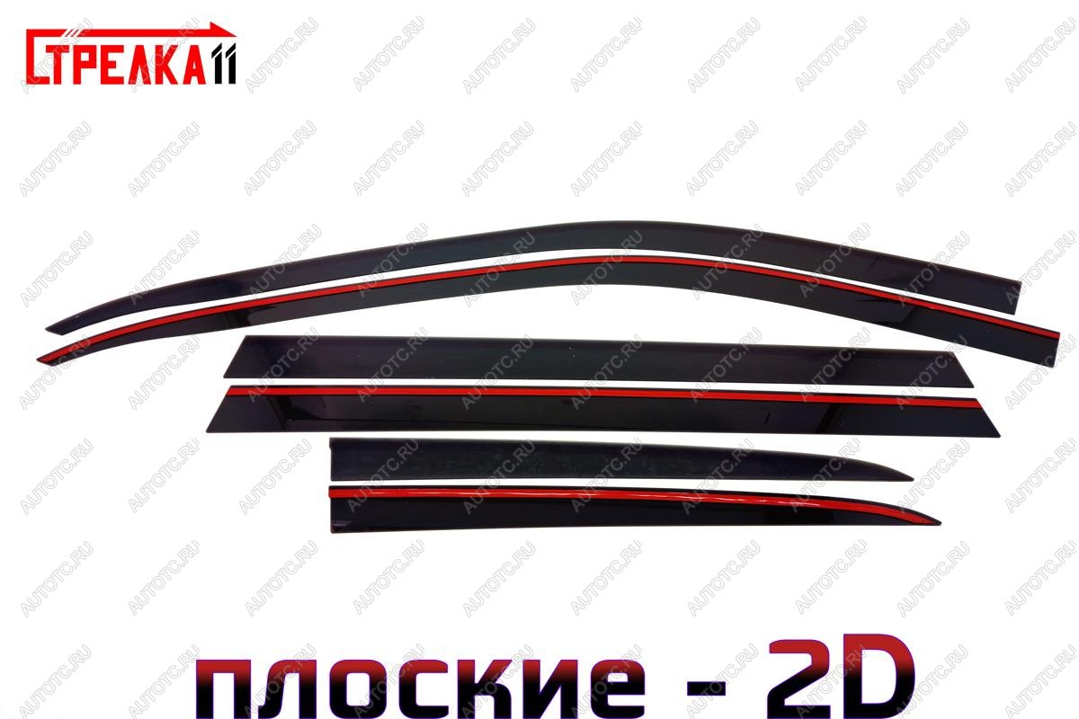 4 699 р. Дефлекторы окон 2D Стрелка11  Mercedes-Benz CL class  C216 (2010-2014) рестайлинг (черные)  с доставкой в г. Пермь