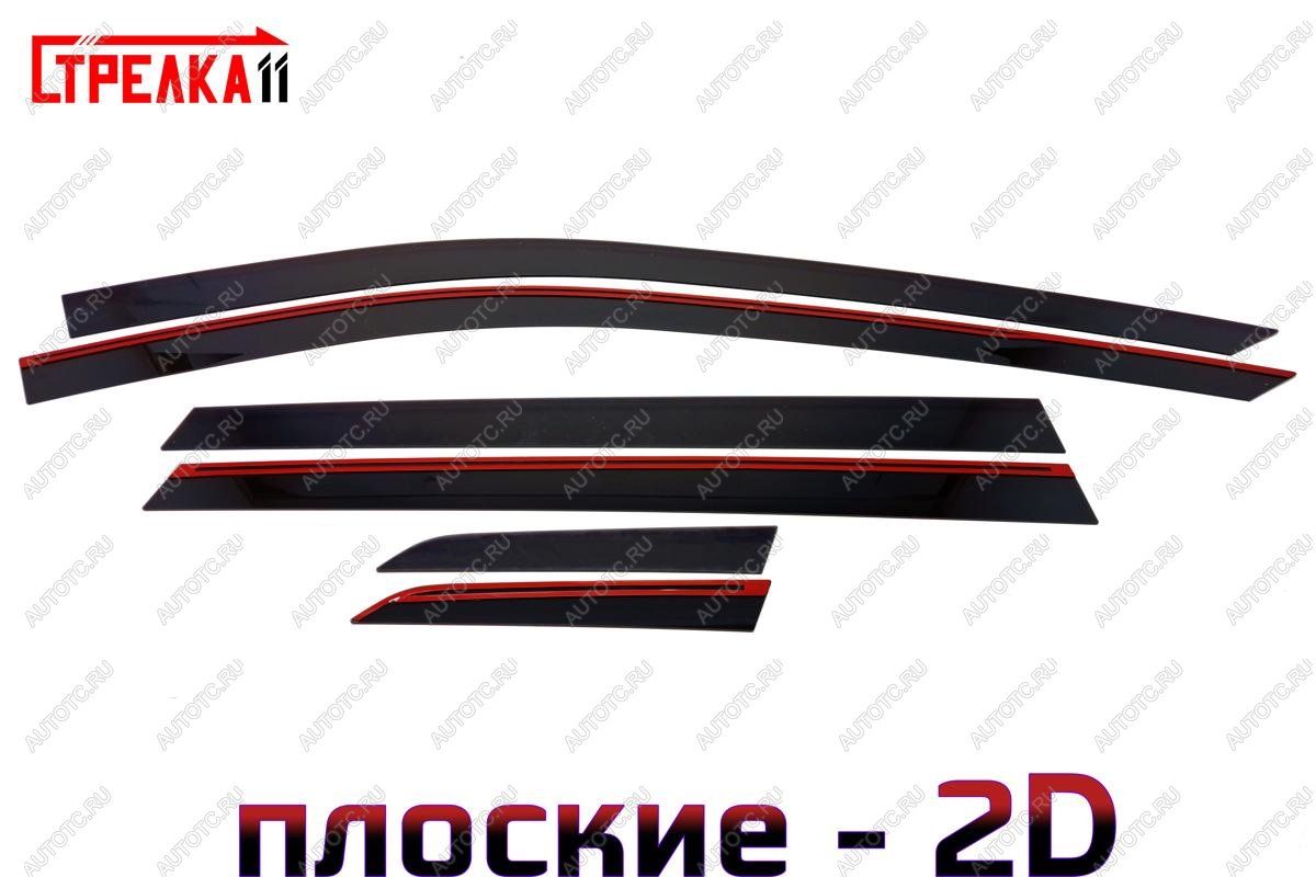 4 699 р. Дефлекторы окон 2D Стрелка11 Nissan X-trail 3 T32 дорестайлинг (2013-2018) (черные)  с доставкой в г. Пермь
