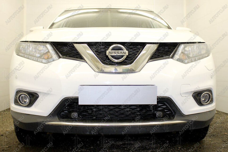 4 099 р. Защита радиатора (середина) Стрелка11 PREMIUM Nissan X-trail 3 T32 дорестайлинг (2013-2018) (черная)  с доставкой в г. Пермь