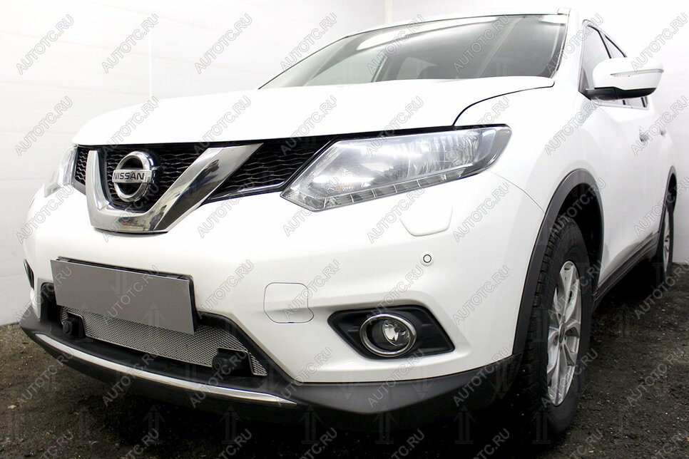 4 399 р. Защита радиатора (с парктроником) Стрелка11 PREMIUM  Nissan X-trail  3 T32 (2013-2018) дорестайлинг (хром)  с доставкой в г. Пермь