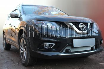 4 399 р. Защита радиатора (с парктроником) Стрелка11 PREMIUM  Nissan X-trail  3 T32 (2013-2018) дорестайлинг (хром)  с доставкой в г. Пермь. Увеличить фотографию 3