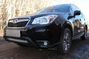 4 499 р. Защита радиатора (низ) Стрелка11 PREMIUM Subaru Forester SK/S14 дорестайлинг (2018-2021) (хром)  с доставкой в г. Пермь. Увеличить фотографию 2