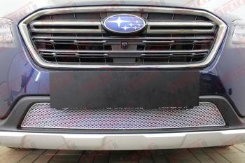 Защита радиатора Стрелка11 PREMIUM Subaru Outback  BS/B15 (2017-2021) рестайлинг универсал (хром)