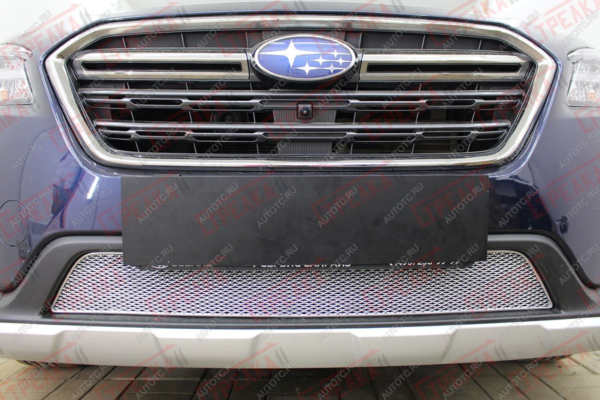 3 989 р. Защита радиатора Стрелка11 PREMIUM Subaru Outback BS/B15 рестайлинг универсал (2017-2021) (хром)  с доставкой в г. Пермь
