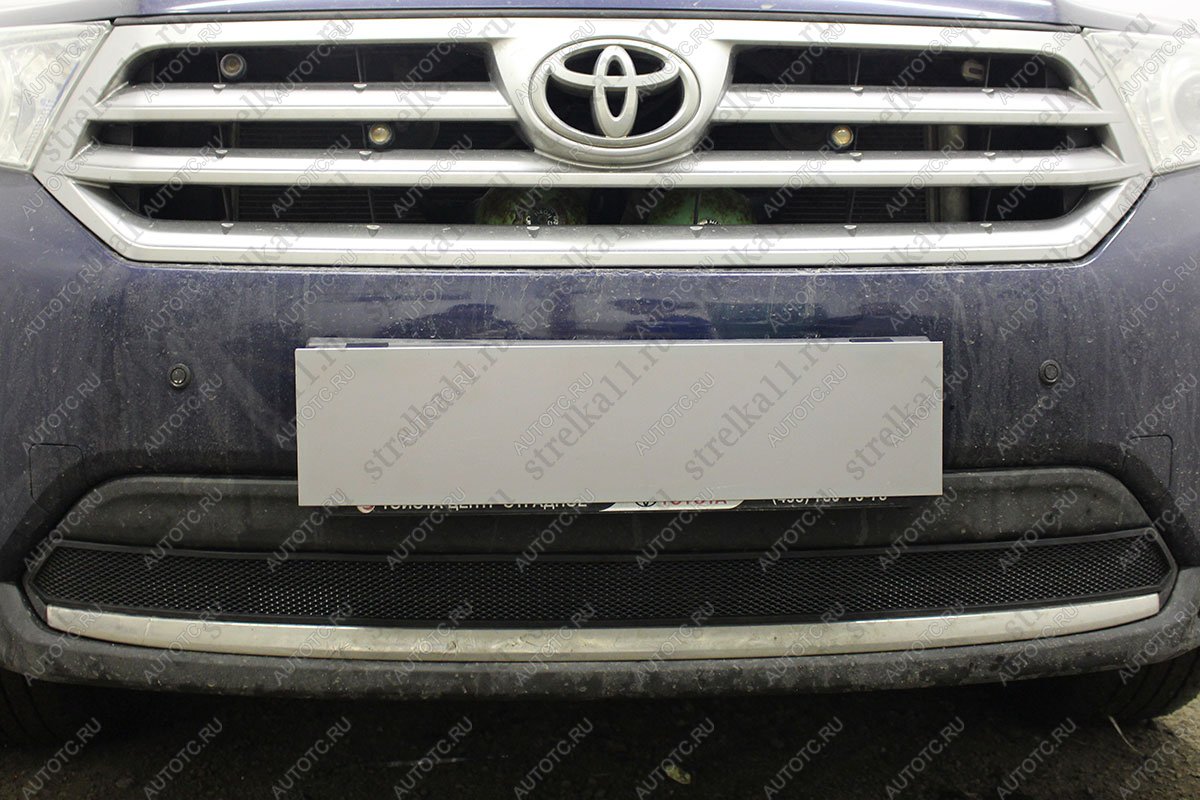 4 499 р. Защита радиатора Стрелка11 PREMIUM Toyota Highlander XU40 рестайлинг (2010-2013) (черная)  с доставкой в г. Пермь