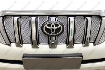 Защита радиатора Стрелка11 PREMIUM Toyota Land Cruiser Prado  J150 (2013-2017) 1-ый рестайлинг (хром)