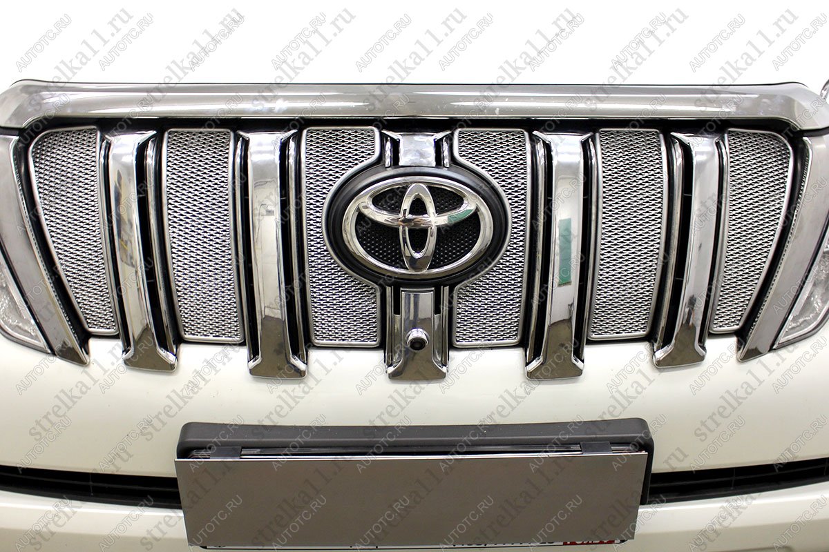 12 899 р. Защита радиатора Стрелка11 PREMIUM  Toyota Land Cruiser Prado  J150 (2013-2017) 1-ый рестайлинг (хром)  с доставкой в г. Пермь