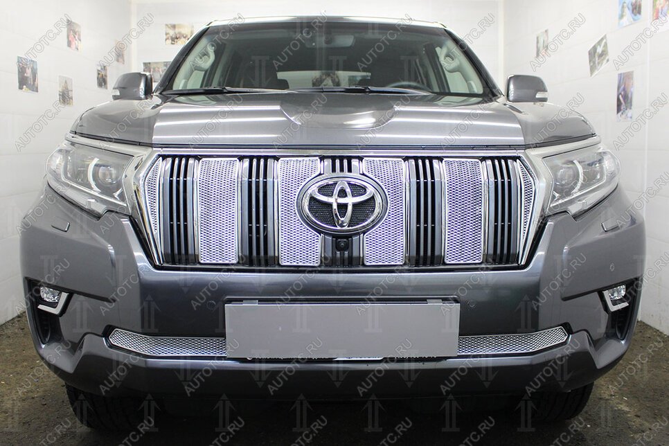 4 199 р. Защита радиатора (низ) Стрелка11 PREMIUM  Toyota Land Cruiser Prado  J150 (2017-2020) 2-ой рестайлинг (черная)  с доставкой в г. Пермь
