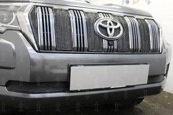 4 199 р. Защита радиатора (низ) Стрелка11 PREMIUM  Toyota Land Cruiser Prado  J150 (2017-2020) 2-ой рестайлинг (черная)  с доставкой в г. Пермь. Увеличить фотографию 2