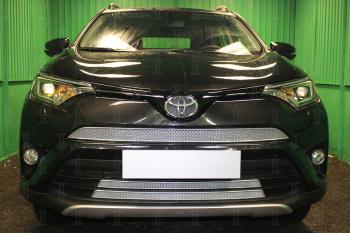 Защита радиатора (верх) Стрелка11 PREMIUM Toyota RAV4  XA40 (2015-2019) 5 дв. рестайлинг (хром)