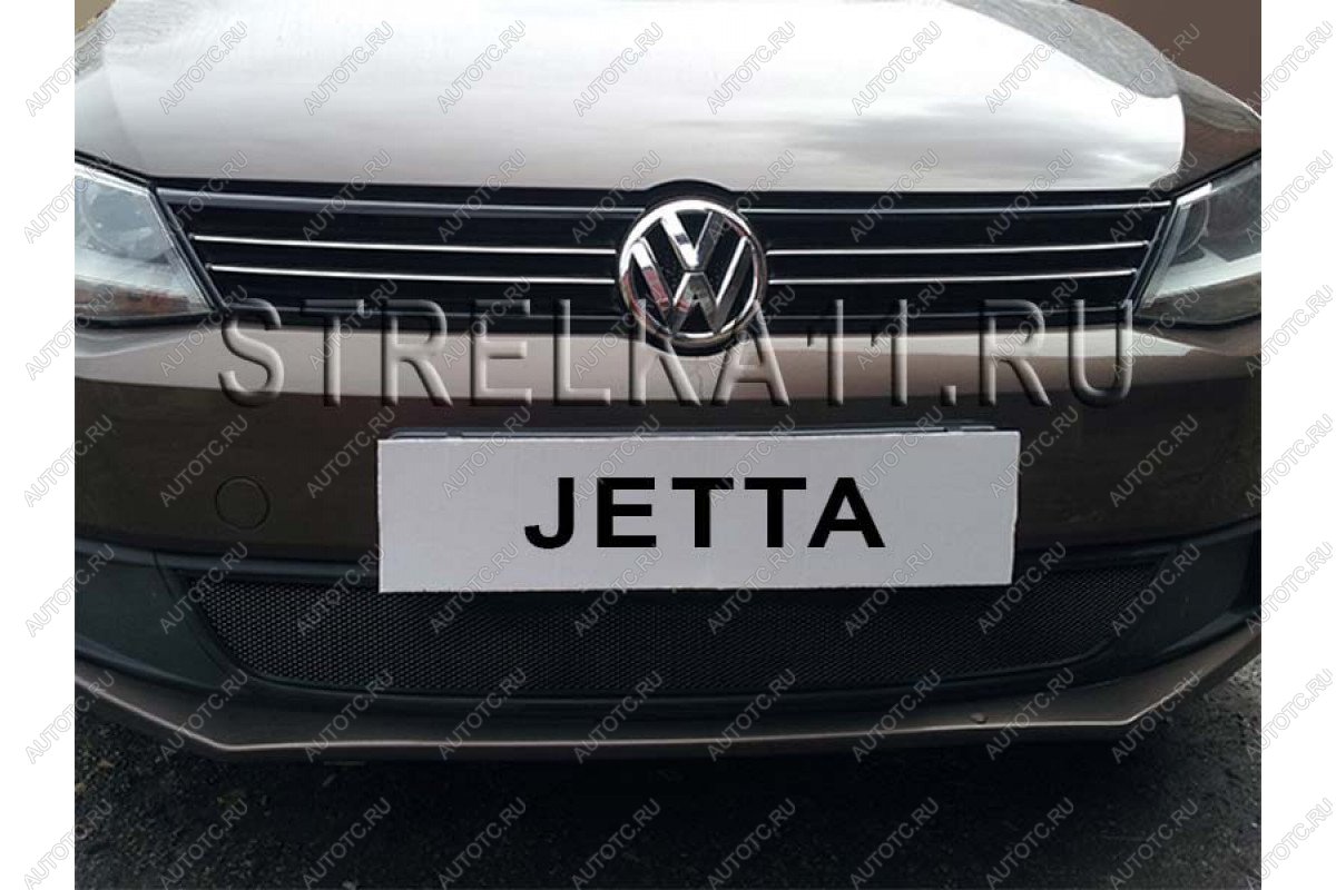 4 099 р. Защита радиатора Стрелка11 PREMIUM Volkswagen Jetta A6 седан дорестайлинг (2011-2015) (черная)  с доставкой в г. Пермь