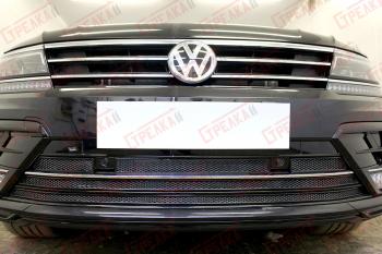 9 649 р. Защита радиатора (низ с парктроником) Стрелка11 Премиум  Volkswagen Tiguan  Mk2 (2016-2020) дорестайлинг (хром)  с доставкой в г. Пермь. Увеличить фотографию 2