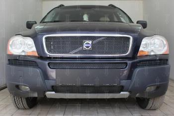 Защита радиатора (верх) Стрелка11 PREMIUM Volvo XC90  C (2002-2006) дорестайлинг (черная)