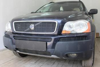 4 499 р. Защита радиатора (верх) Стрелка11 PREMIUM  Volvo XC90  C (2002-2006) дорестайлинг (черная)  с доставкой в г. Пермь. Увеличить фотографию 2