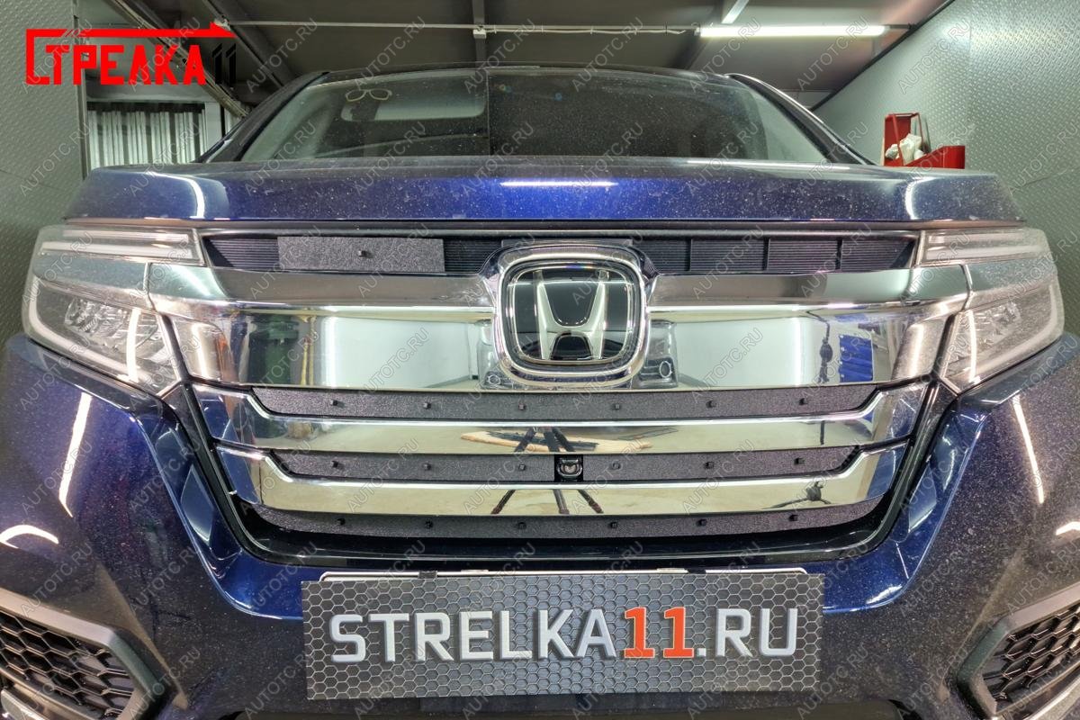 2 489 р. Зимняя защита на стяжке (верх 5 частей) Стрелка11 Honda Stepwgn Spada RP рестайлинг (2017-2021) (черная)  с доставкой в г. Пермь