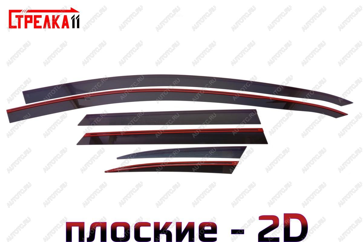 4 699 р. Дефлекторы окон 2D Стрелка11 KIA Ceed 3 CD универсал (2018-2025) (черные)  с доставкой в г. Пермь
